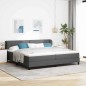 vidaXL Letto con Rete e Materasso Grigio Scuro 200x200 cm in Tessuto