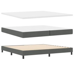 vidaXL Letto con Rete e Materasso Grigio Scuro 200x200 cm in Tessuto