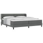 vidaXL Letto con Rete e Materasso Grigio Scuro 200x200 cm in Tessuto