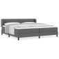 vidaXL Letto con Rete e Materasso Grigio Scuro 200x200 cm in Tessuto