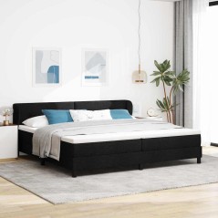 vidaXL Letto a box con materasso Nero 200x200 cm Tessuto