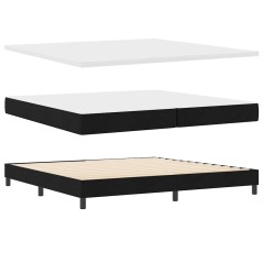 vidaXL Letto a box con materasso Nero 200x200 cm Tessuto