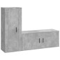 Set di Mobili Porta TV 2 pz Grigio Cemento in Legno Multistrato Set di Mobili Porta TV 2 pz Grigio Cemento in Legno Multistrato