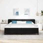 vidaXL Letto a box con materasso Nero 200x200 cm Tessuto vidaXL Letto a box con materasso Nero 200x200 cm Tessuto