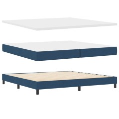 vidaXL Letto Box Spring con Materasso Blu 200x200 cm Tessuto