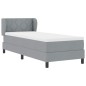 Letto Box Spring con Materasso Grigio Chiaro 80x200 cm Tessuto Letto Box Spring con Materasso Grigio Chiaro 80x200 cm Tessuto