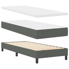 Letto a molle con materasso vidaXL Grigio scuro 80x200 cm Tessuto