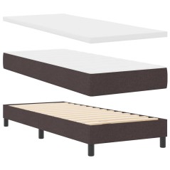vidaXL Letto a Struttura con Materasso Marrone Scuro 80x200 cm Tessuto