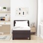 vidaXL Letto a Struttura con Materasso Marrone Scuro 80x200 cm Tessuto vidaXL Letto a Struttura con Materasso Marrone Scuro 80x200 cm Tessuto