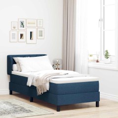 vidaXL Letto a Box con Materasso Blu 80x200 cm in Tessuto