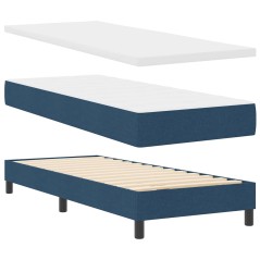 vidaXL Letto a Box con Materasso Blu 80x200 cm in Tessuto