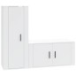 Set di Mobili Porta TV 2 pz Bianco in Legno Multistrato Set di Mobili Porta TV 2 pz Bianco in Legno Multistrato