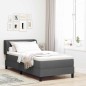 lettino box spring con materasso vidaXL grigio scuro 90x190 cm in tessuto