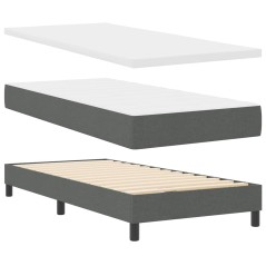 lettino box spring con materasso vidaXL grigio scuro 90x190 cm in tessuto
