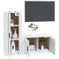 Set di Mobili Porta TV 2 pz Bianco in Legno Multistrato Set di Mobili Porta TV 2 pz Bianco in Legno Multistrato