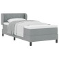 Letto a molle box con materasso - Grigio chiaro, 100x200 cm, Tessuto