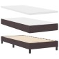 vidaXL Letto a Box con Materasso Marrone Scuro 100x200 cm Tessuto