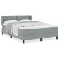 Letto con rete a doghe e materasso vidaXL Grigio chiaro 140x190 cm in tessuto Letto con rete a doghe e materasso vidaXL Grigio chiaro 140x190 cm in tessuto
