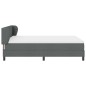 Letto Box Spring vidaXL con Materasso - Grigio Scuro, 140x190 cm, Tessuto