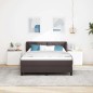 vidaXL Letto Box Spring con Materasso Marrone Scuro 140x190 cm Tessuto vidaXL Letto Box Spring con Materasso Marrone Scuro 140x190 cm Tessuto