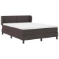 vidaXL Letto Box Spring con Materasso Marrone Scuro 140x190 cm Tessuto vidaXL Letto Box Spring con Materasso Marrone Scuro 140x190 cm Tessuto