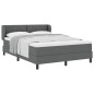 letto box spring vidaXL con materasso grigio scuro 140x200 cm in tessuto