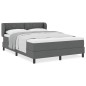 letto box spring vidaXL con materasso grigio scuro 140x200 cm in tessuto