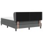 letto box spring vidaXL con materasso grigio scuro 140x200 cm in tessuto