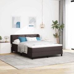 vidaXL Rete a Doghe con Materasso Marrone Scuro 140x200 cm Tessuto