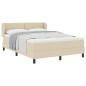 vidaXL Letto Box Spring con Materasso in Crema, 140x200 cm, Tessuto
