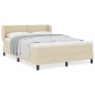 vidaXL Letto Box Spring con Materasso in Crema, 140x200 cm, Tessuto