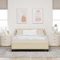 vidaXL Letto Box Spring con Materasso in Crema, 140x200 cm, Tessuto