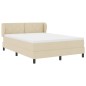 vidaXL Letto Box Spring con Materasso in Crema, 140x200 cm, Tessuto