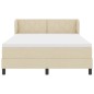 vidaXL Letto Box Spring con Materasso in Crema, 140x200 cm, Tessuto