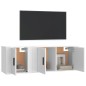 Set di Mobili Porta TV 2 pz Bianco in Legno Multistrato Set di Mobili Porta TV 2 pz Bianco in Legno Multistrato