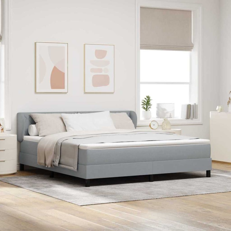vidaXL Letto a Rete con Materasso Grigio Chiaro 180x200 cm Tessuto