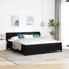 letto a box spring vidaXL con materasso nero 180x200 cm in tessuto