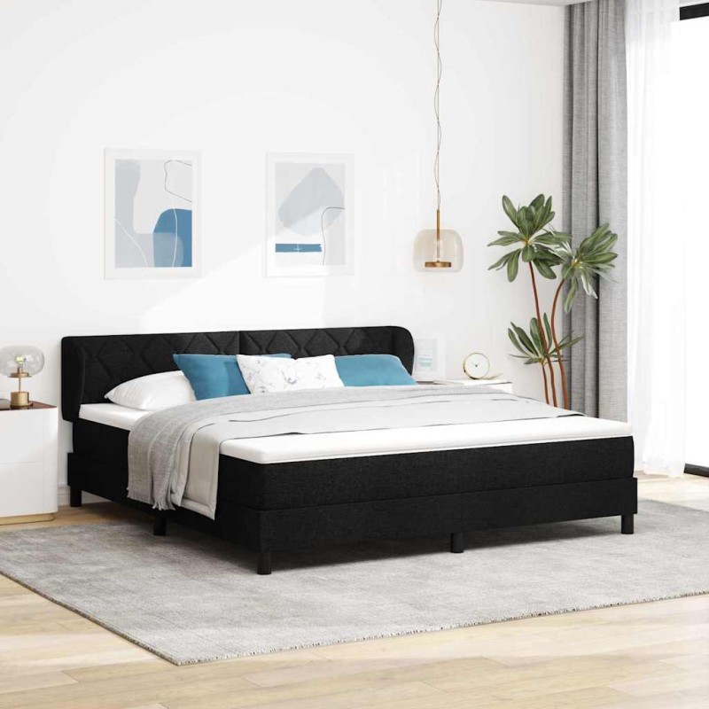 letto a box spring vidaXL con materasso nero 180x200 cm in tessuto letto a box spring vidaXL con materasso nero 180x200 cm in tessuto