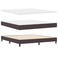 vidaXL Letto a Molla con Materasso Marrone Scuro 180x200 cm Tessuto