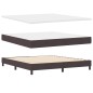 vidaXL Letto a Molla con Materasso Marrone Scuro 180x200 cm Tessuto vidaXL Letto a Molla con Materasso Marrone Scuro 180x200 cm Tessuto