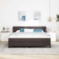 vidaXL Letto a Molla con Materasso Marrone Scuro 180x200 cm Tessuto vidaXL Letto a Molla con Materasso Marrone Scuro 180x200 cm Tessuto