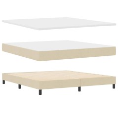 vidaXL Letto Box Spring con Materasso Crema 180x200 cm Tessuto