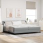 vidaXL Letto Box Spring con Materasso Grigio Chiaro 200x200 cm Tessuto