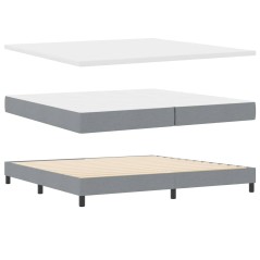 vidaXL Letto Box Spring con Materasso Grigio Chiaro 200x200 cm Tessuto