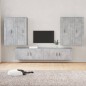 Set di Mobili Porta TV 6 pz Grigio Cemento in Legno Multistrato Set di Mobili Porta TV 6 pz Grigio Cemento in Legno Multistrato