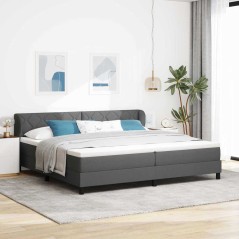 Letto a Molletta con Materasso vidaXL Grigio Scuro 200x200 cm in Tessuto