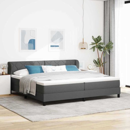 Letto a Molletta con Materasso vidaXL Grigio Scuro 200x200 cm in Tessuto