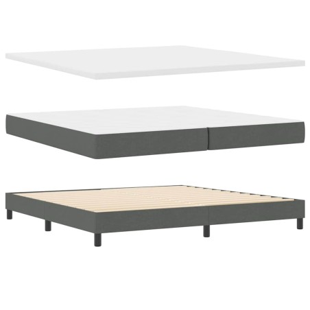 Letto a Molletta con Materasso vidaXL Grigio Scuro 200x200 cm in Tessuto