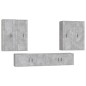 Set di Mobili Porta TV 6 pz Grigio Cemento in Legno Multistrato Set di Mobili Porta TV 6 pz Grigio Cemento in Legno Multistrato