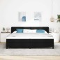 vidaXL Letto Box Spring Nero con Materasso , 200x200 cm, Tessuto